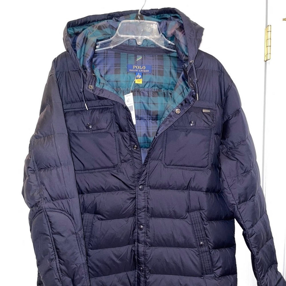 Ralph lauren plaid polo puffer